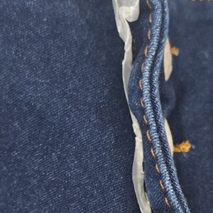 Moda Xpress Dark Blue Skinny Denim Stretchy Fabric with Orange Stitching